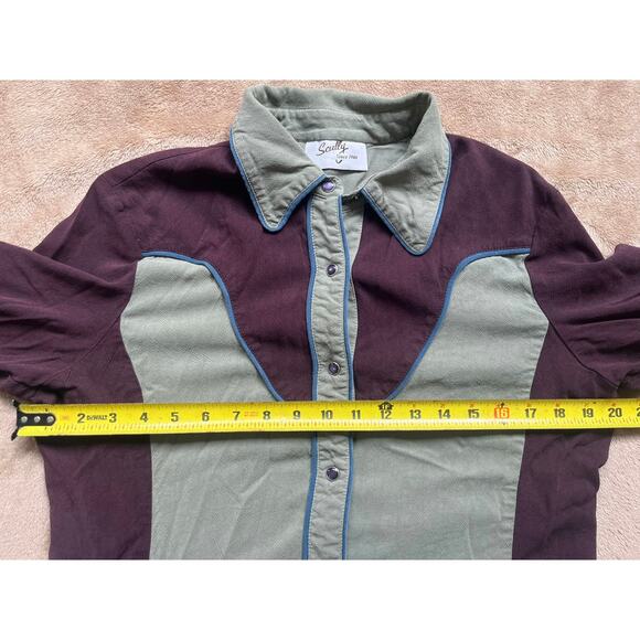 Vintage Scully Long Sleeve Purple‎ Snap Button Western Shirt Women’s Size Medium - Picture 6 of 7